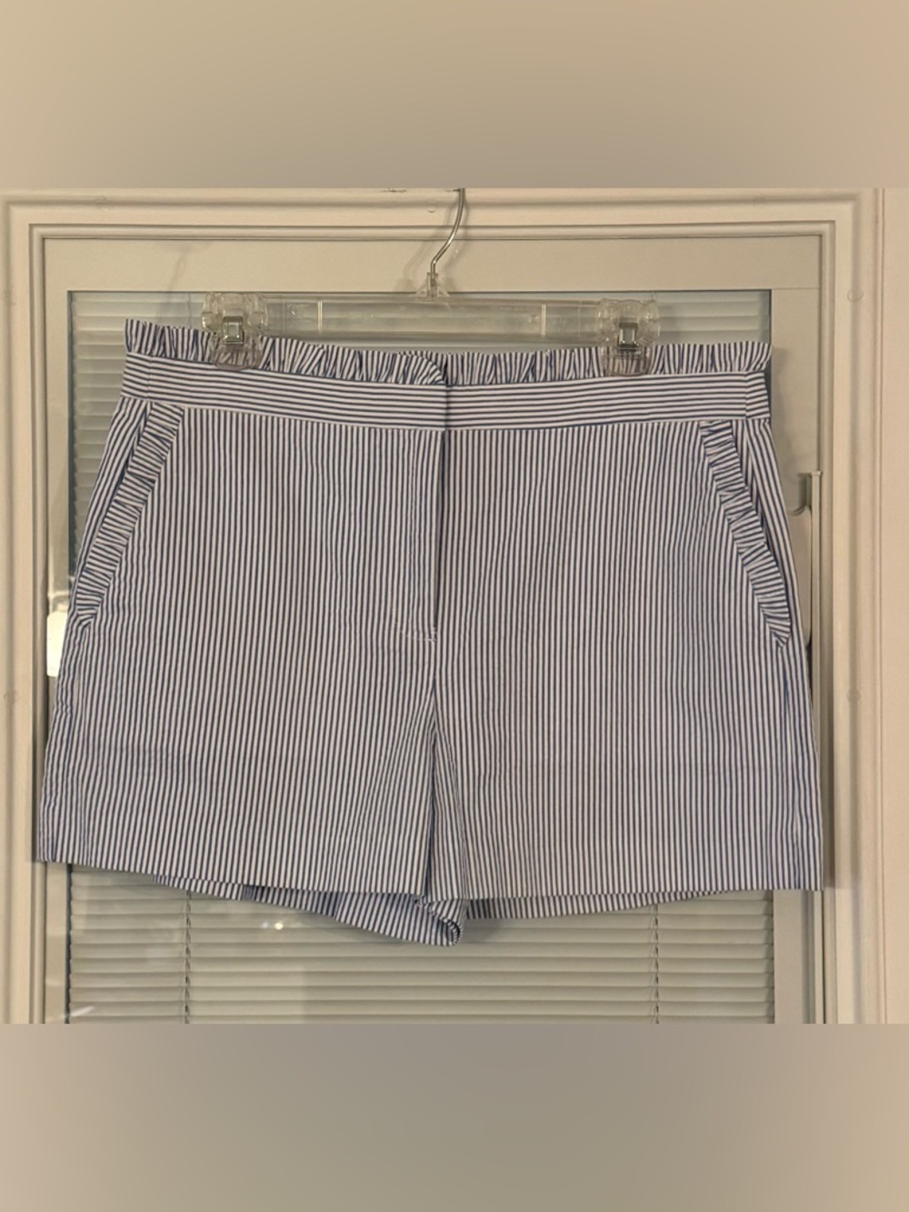 J. Crew Ruffle Seersucker Stripe Shorts Size 10